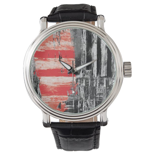 Relógio eWatch Watch – Red Pulse Abstract Design (Frente)