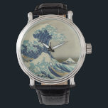 Relógio Excelente da costa de Kanagawa por Hokusai<br><div class="desc">36 visualizações do Monte Fuji: a onda de Excelentes ao largo da costa de Kanagawa por Katsushika Hokusai do período Edo, c. 1830. Impressão de bloco de madeira tradicional. Vintage ilustration fine art sea design apresentando uma paisagem marítima de enormes ondas gigantes de marés com barcos de pessoas e Monte...</div>