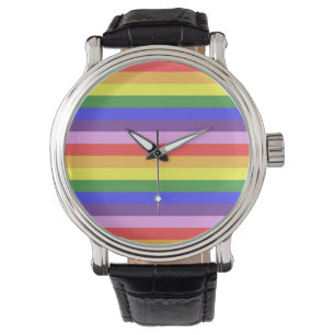 Relógio Excelente qualidade - Rainbow Stripe Bright Cores