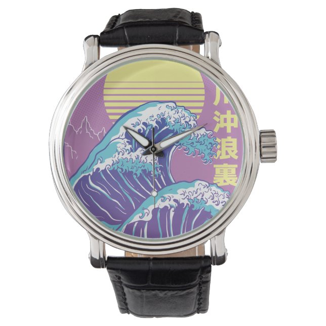 Relógio Excelente Wave Vaporwave Kanagawa (Frente)