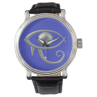 Relógio Eye of Ra silver on blue watch