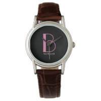 Faça um grande monograma e nome, texto cor-de-rosa