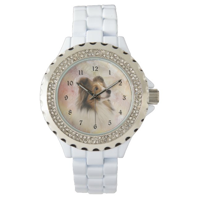 Relógio Face de Sheltie (Frente)