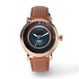 Relógio Face de subwoofer 3D com acabamento em madeira