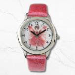 Relógio Fada de Leitura de Cor Vermelha Cura<br><div class="desc">A Cobra Vermelha Cura Fada Rapariga Raparigas eWatch Watches apresenta uma fada de cor vermelha com borboletas. Criado pelo Evco Studio www.zazzle.com/store/evcostudio</div>