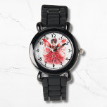 Relógio Fada de Leitura de Cor Vermelha Cura<br><div class="desc">A Cobra Vermelha Cura Fada Rapariga Raparigas eWatch Watches apresenta uma fada de cor vermelha com borboletas. Criado pelo Evco Studio www.zazzle.com/store/evcostudio</div>
