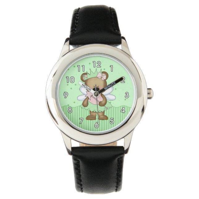 Relógio Fada de Urso Verde (Frente)