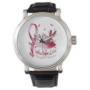 Relógio Faith Hope Love Meningitis Sensibilização Dragonfl