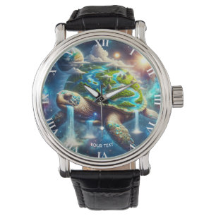 Relógio Fantasy Cuja Tartaruga Espacial Terra