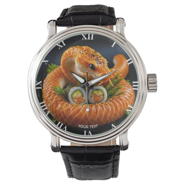Relógio Fantasy Cute Orange Cobra Sushi (Frente)