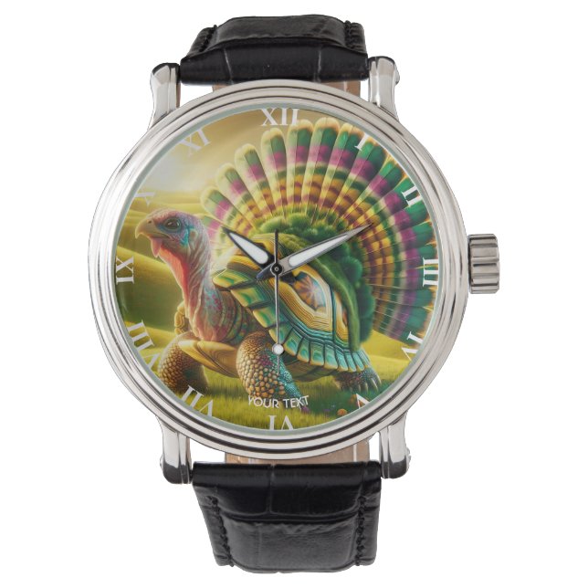 Relógio Fantasy Cute Turkey Turtle Mix (Frente)