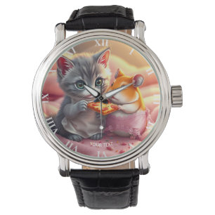 Relógio Fantasy - Gatinho Gelado Pizza