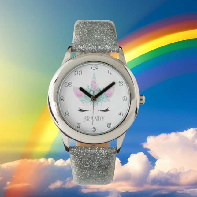 Relógio Fantasy unicorn face add name watch (Criador carregado)