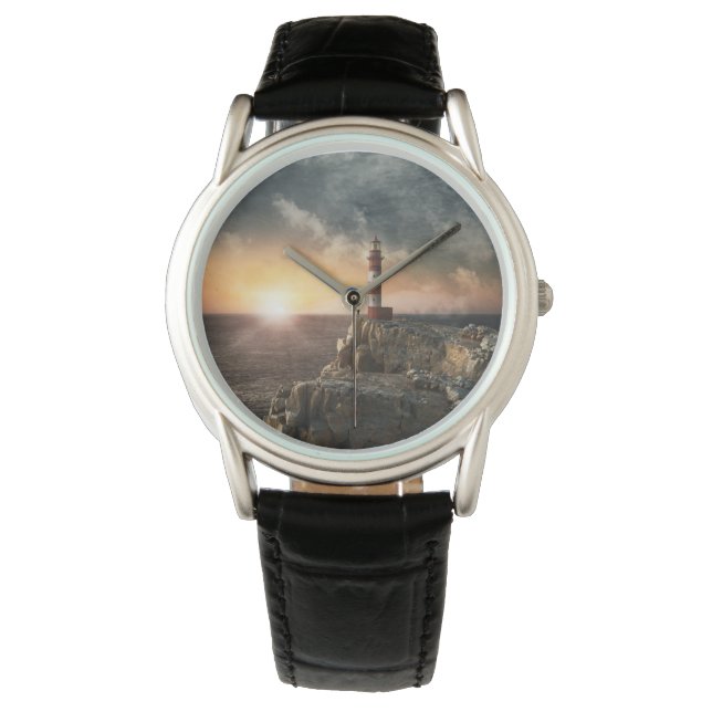 Relógio Faróis | Farol vermelho e branco (Frente)