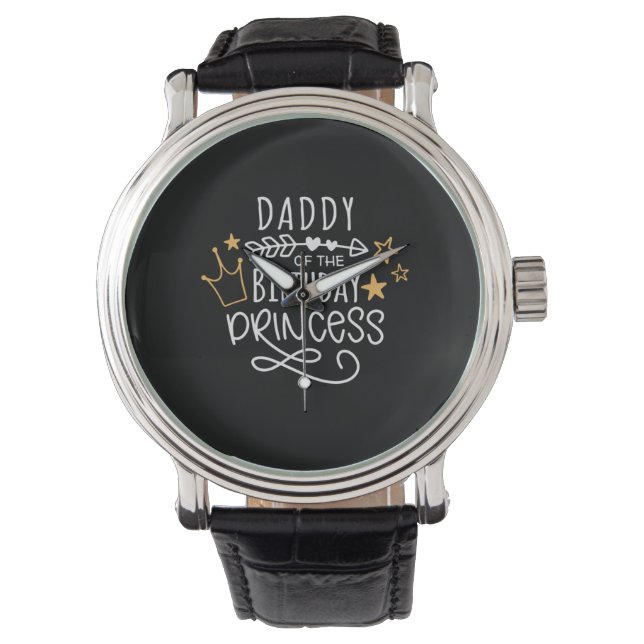 Relógio Father's Day Daddy Of The Birthday Princess (Frente)