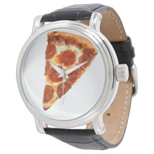 Relógio Fatia de pizza de pepperoni clássica derretida do