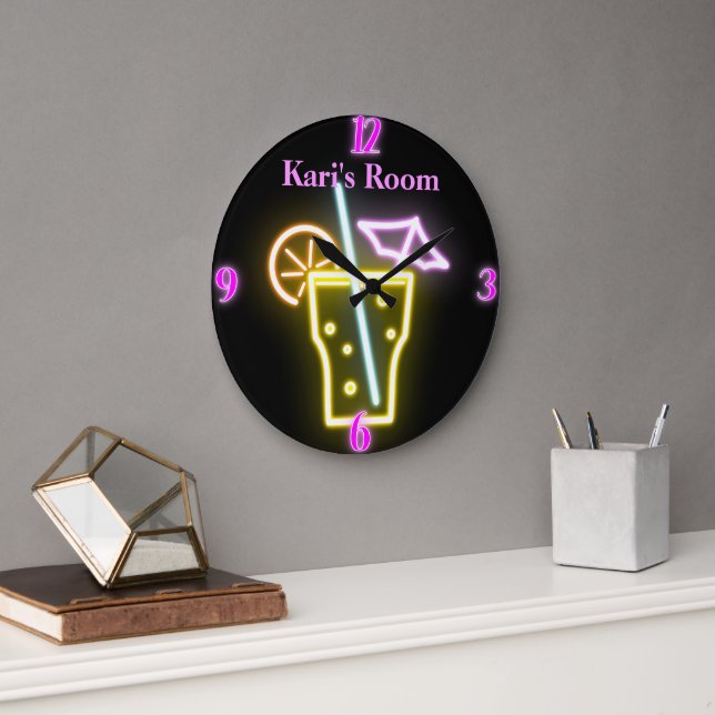 Relógio Faux Neon Personalizado (Escritório)