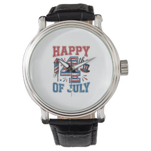 Relógio Feliz 4 de Julho Design de Vetor Vintage Patriótic
