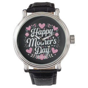Relógio Feliz Dia das Mães Floral Fofo Mamãe Vovó