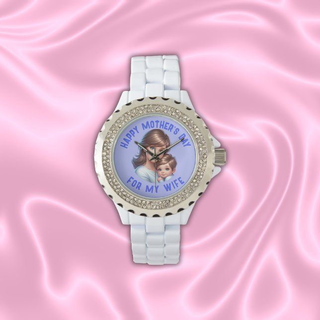 Relógio Feliz Dia de as mães Para Minha Esposa | (Criador carregado)
