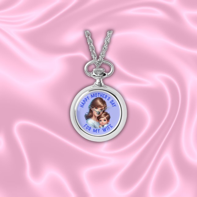 Relógio Feliz Dia de as mães Para Minha Esposa | (Criador carregado)