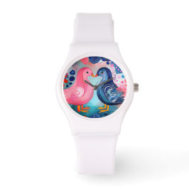 Relógio feliz dia de os namorados "Um Beijo em Penas"