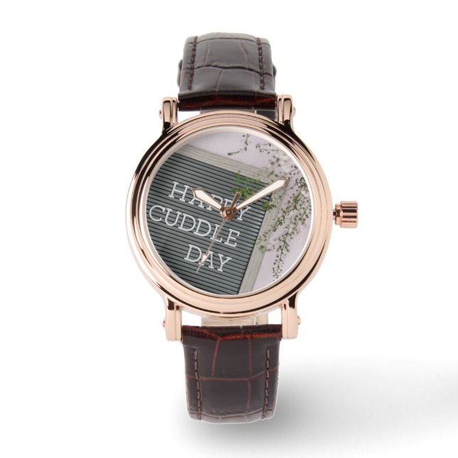 Relógio Feliz dia de trabalho (abraços quentes e amorosos) (Frente)