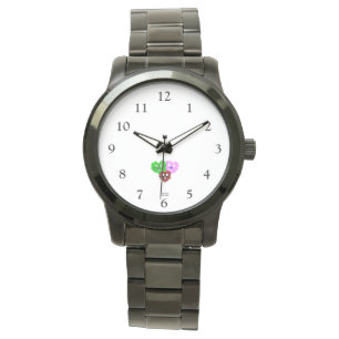 Relógio Felpudos do coração Unisex Oversize Black Watch