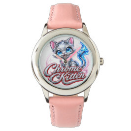 Relógio feminino estilo Chrome Kitten