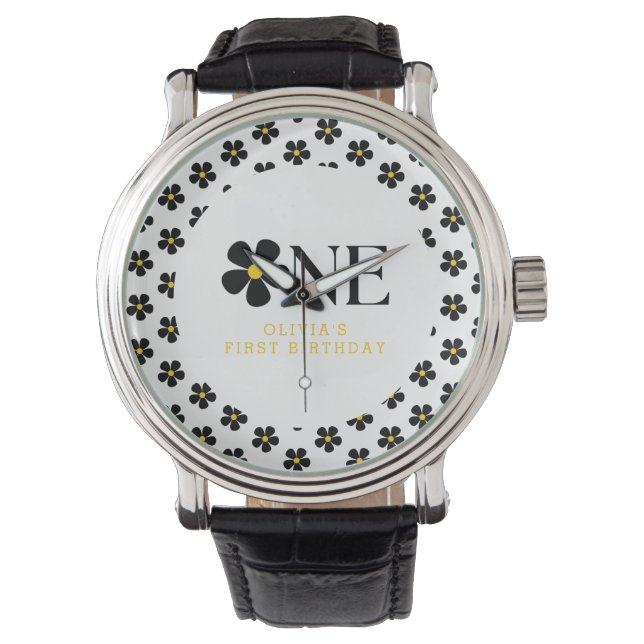 Relógio Festa de primeiro aniversario Floral Maravilhosa (Frente)