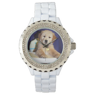 Relógio Filhote de cachorro do golden retriever no
