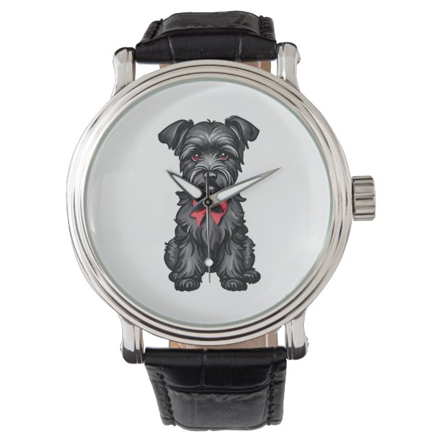 Relógio Filhote de Miniatura Schnauzer (Frente)