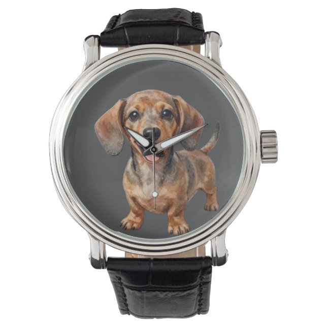 Relógio Filhote feliz de Dachshund (Frente)