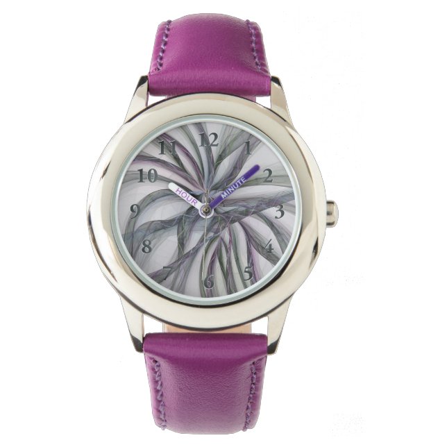 Relógio Filigree aciona Fractal Abstrato Swing Moderno (Frente)