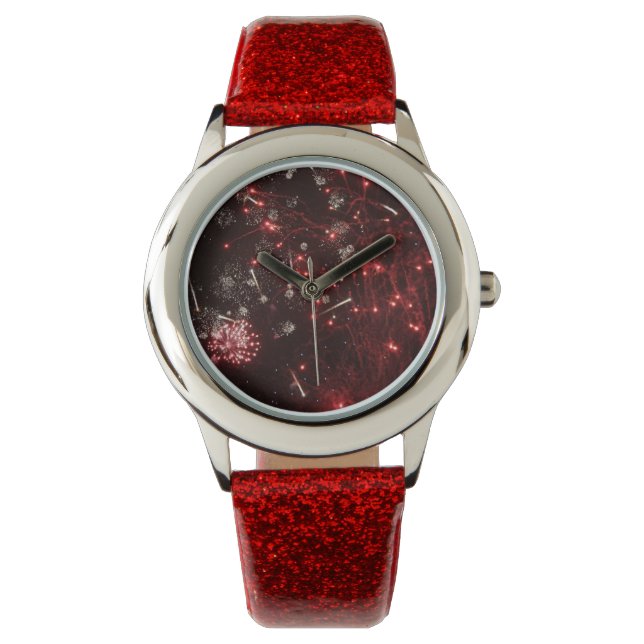 Relógio Fireworks Red Glitter Watch (Frente)