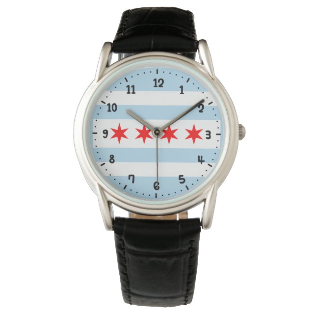 Relógio Flag of Chicago, Illinois Watch (Frente)