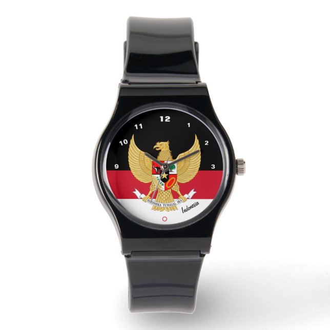 Relógio Flag Watch, emblem, Indonésia/esportes (Frente)