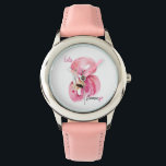 Relógio Flamingo Watercolor, Vamos Rosa Exótico Moderno<br><div class="desc">Flamingo Watercolor,  Vamos Rosa Exótico Moderno</div>