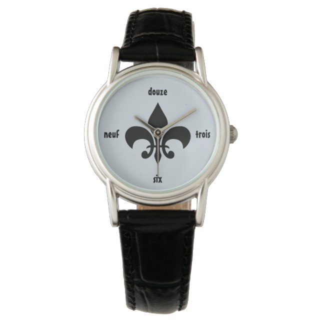 Relógio Fleur De Lis French Numeral Louisiana Watch (Frente)