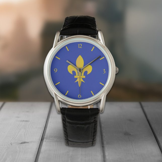 Relógio Fleur de Lis no Royal Blue Watch (Gold Fleur de Lis Royal Blue Watch)