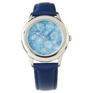 Relógio Flocos de neve em azul
