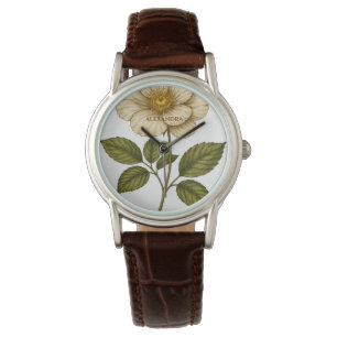 Relógio Flor Boho Nome Personalizado