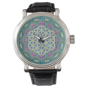Relógio Flor Da Vida - Estilo De Mandala Índia 1