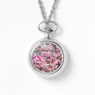 Relógio Flor de Cerejeira Rosa Sakura Primavera