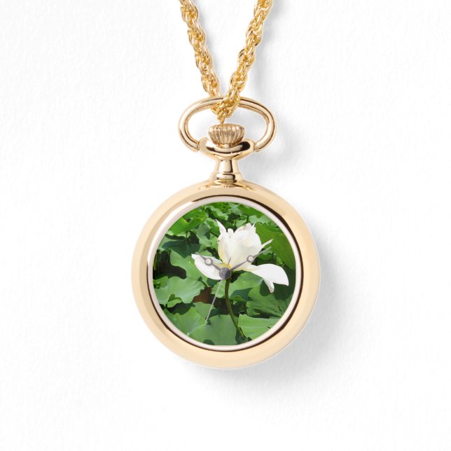 Relógio Flor de Lotus Branco (Frente)