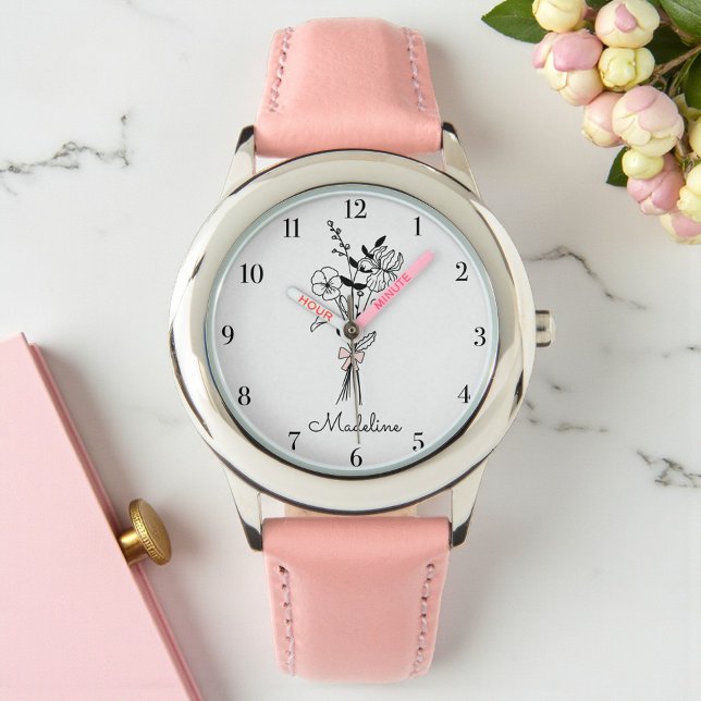 Relógio Flor Personalizada Do Mês De Nascimento Para Sua F (Criador carregado)