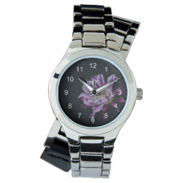 Relógio Flor Real Roxo e Branco