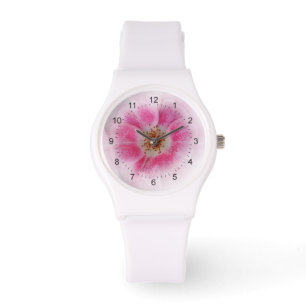 Relógio flor rosa brilhante
