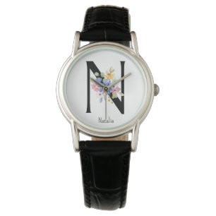 Relógio Flor Selvagem Alfabeto N Watch