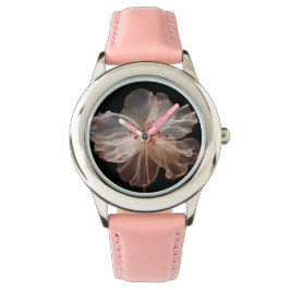 Relógio Flor translúcida elegante a preto